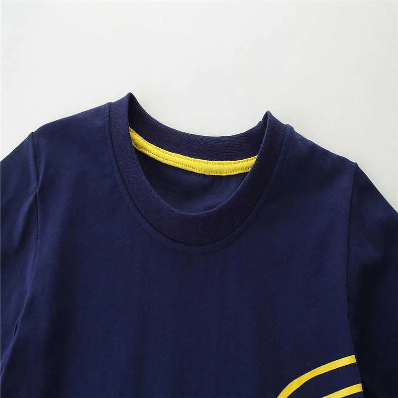 Jumping Meters Jungen-Fußball-Druck-Sommer-T-Shirts Verkauf von T-Shirts Kurzarm-Kinderoberteilen Baumwollkleidung 210529