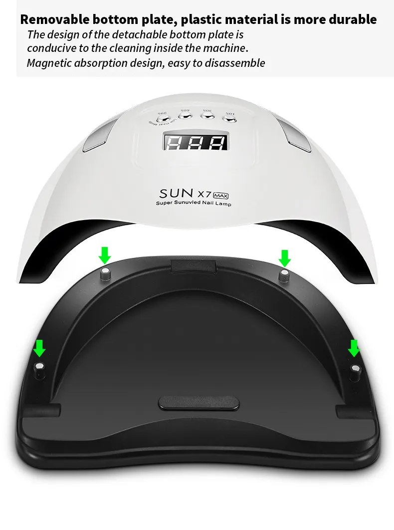 Sun X7 Max 180W Upgrade 57 LED UV Potherapy Quick Dry Nail Dryer Professionele manicure lamp 2103206013727