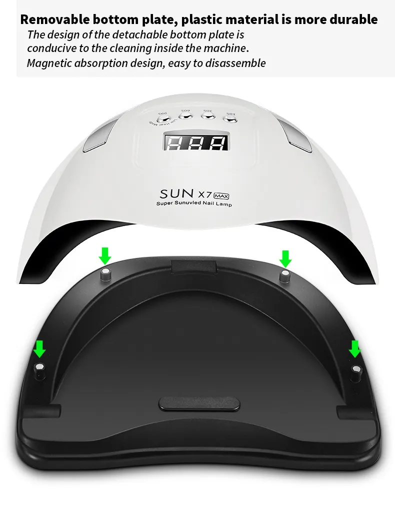 SUN X7 Max 180W Upgrade 57LED UV Potherapie Sneldrogende Nagelgel Droger Professionele Manicure Lamp 2103203303270