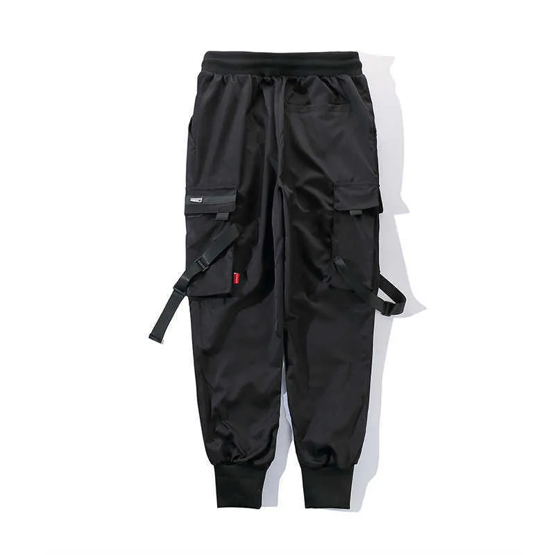 Techwear byxor multi-pock block svart last män streetwear harem joggare hajuku sweatpant hip hop byxor overalls 210715