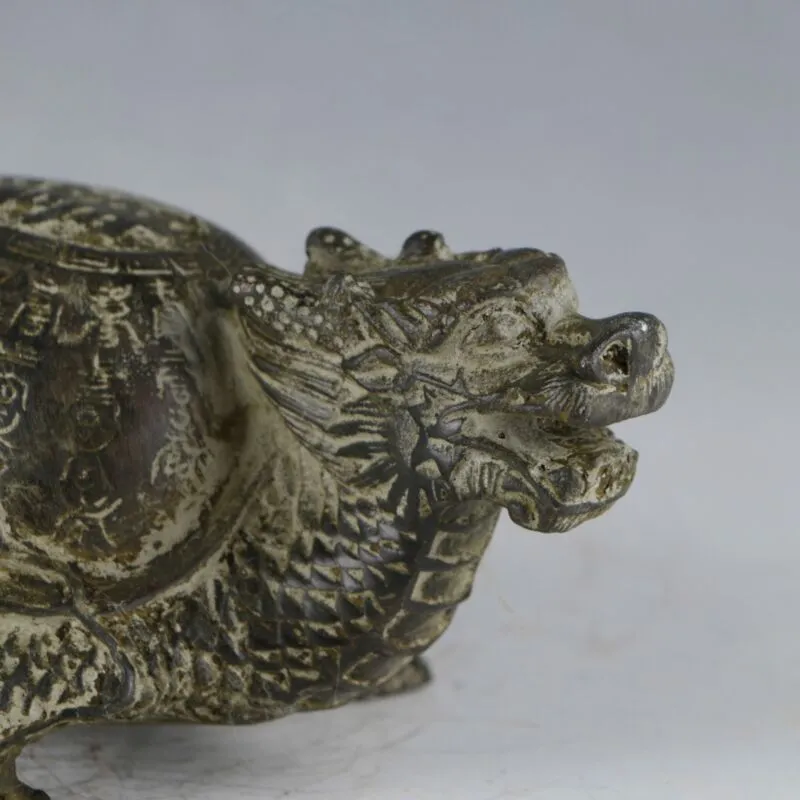 Rare travail manuel en Bronze chinois sculpté Dragon tortue Statue Collection ornements Statues pour Figurines de décoration