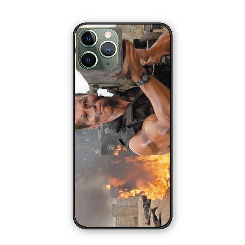 Arnold Schwarzenegger Filme Comando 1985 pôster capa traseira para iphone 11 12 13 mini Pro Max silicone TPU capa de telefone H11202664620