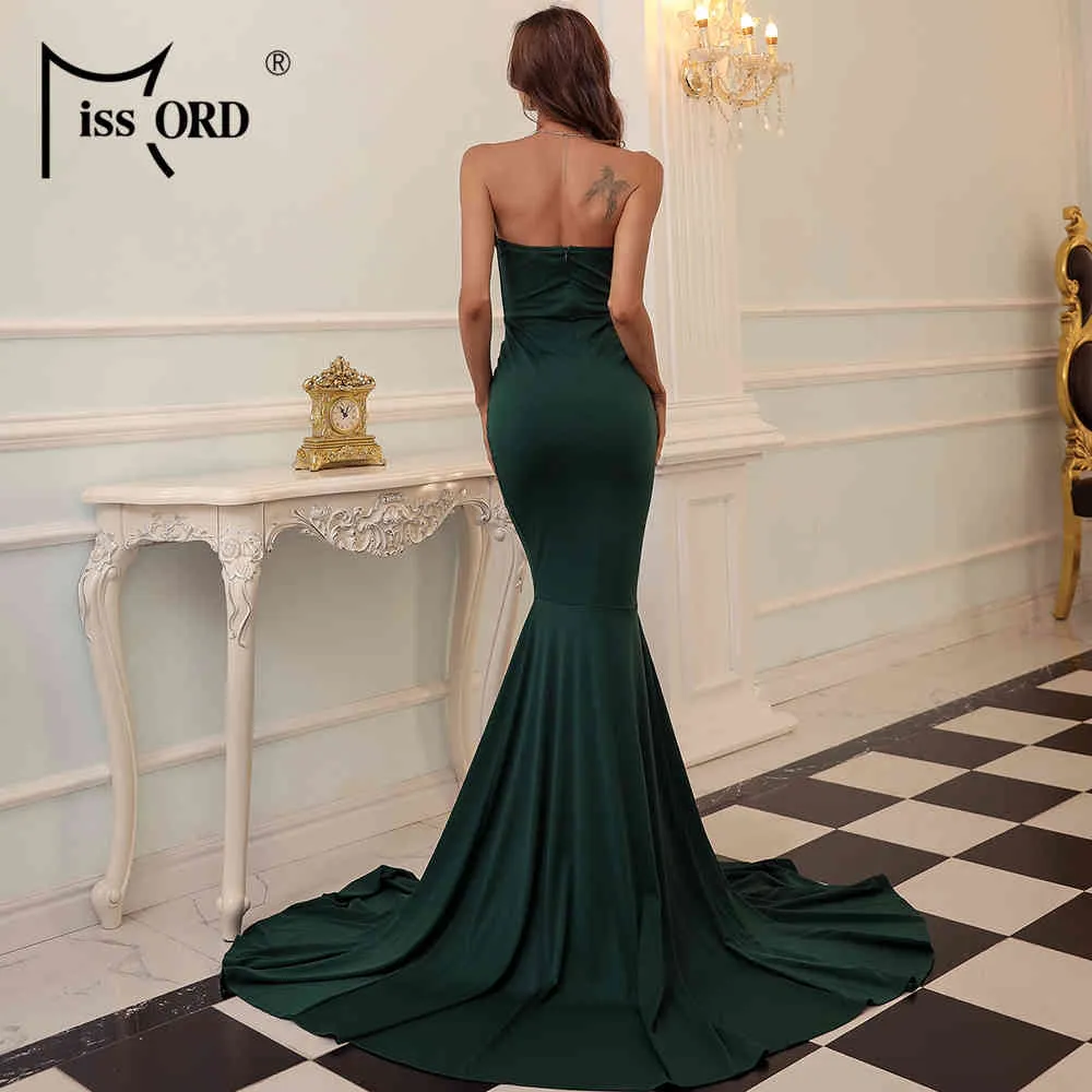 Missord 2021 Sexy Strapless Evening Party Dress Female Wrapped Chest Asymmetric Maxi Dress Backless Long Women Dresses FT1683 3 210322