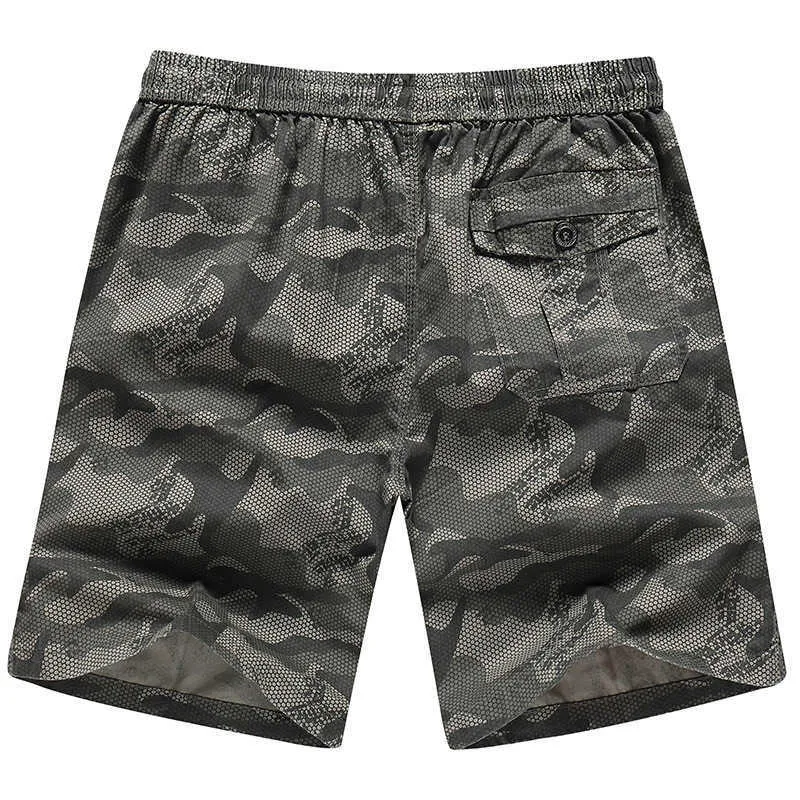 Camouflage Shorts Hommes Hot Casual Zipper Pocket Beach Shorts Mâle Bermuda Masculina Taille Élastique Marque Boardshorts Plus Taille 5XL X0628