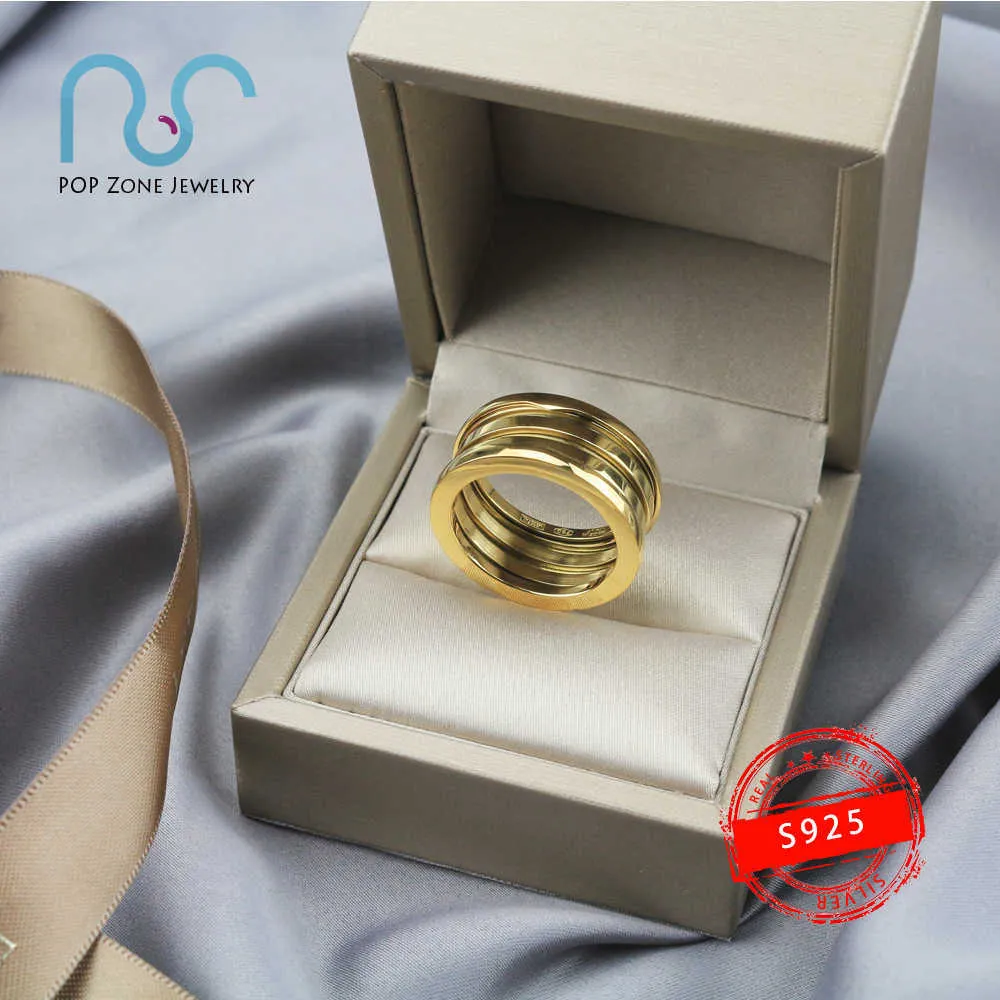 S925 Sterling Silver Ring Brand Zero Ring Spring Ring Luxury Original Trendy Design Anniversary Party for Women Lovers med 210623205H