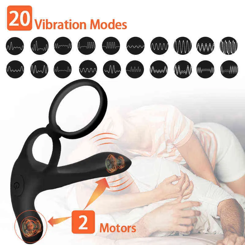 NXY Sex Vibratory masturbatorzy pary długoterminowe wibrator penisa z podwójnym pierścieniem tabletki masaż pochwy stymulator stymulatora orgazmu dla dorosłych zabawki 1013