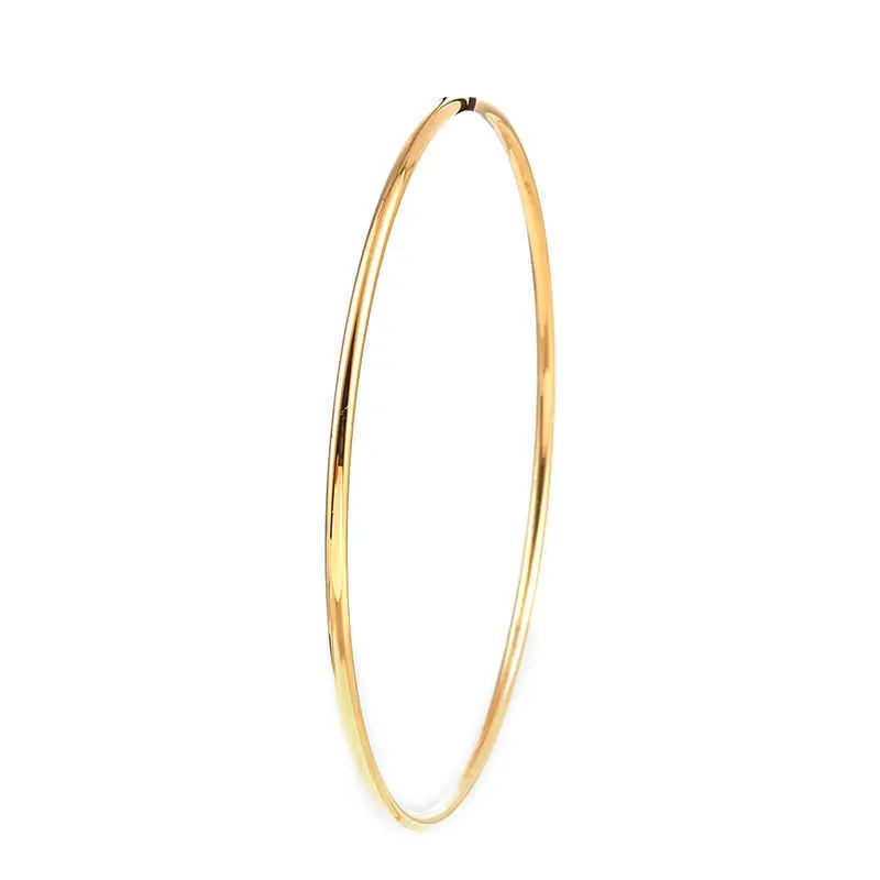 Mode Rostfritt Stål Bangles Armband Rose Guld Guld Runda Trendiga Smycken För Kvinnor Män Flickor Gåvor 22 - 20.5cm Lång Q0719