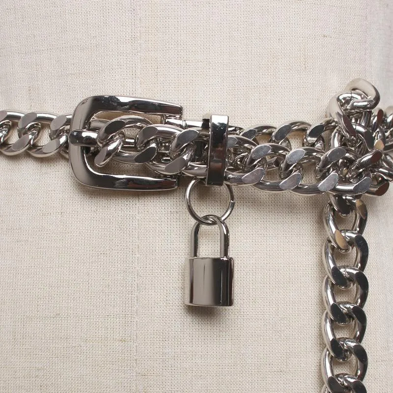 Couions de chaîne en or Verrouintes en métal pour femmes chaînes clés cubaines