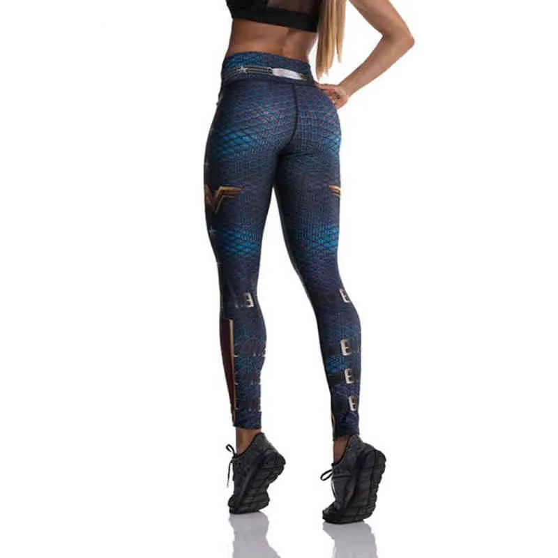 FCCEXIO Tibetano Blue Captain Luta Push Up Workout Leggings Slim High Waist Jeggings Mulheres Sexy Sportswear 211215