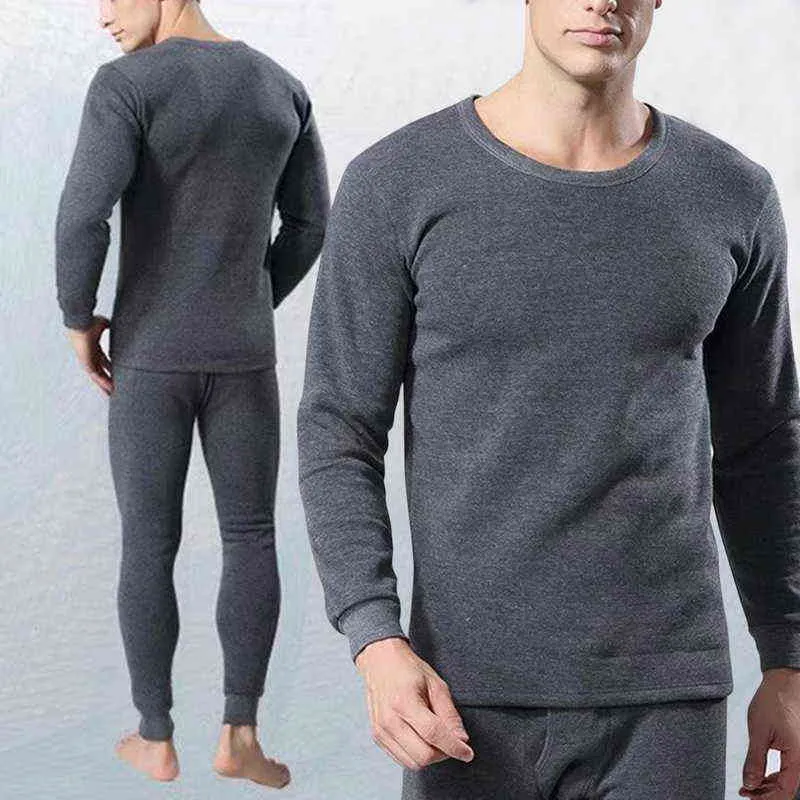 Kış Erkek Sıcak Termal İç Erkekler Için Uzun Johns Termo Iç Çamaşırı Setleri Kalın Artı Velet Uzun Johns Man Suits 211211