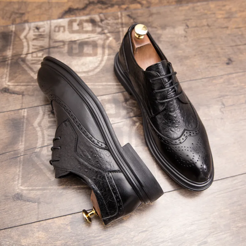 Chaussures plates résistantes à l'usure pour hommes, pantoufles antidérapantes de marque décontractées, Bullock formel de haute qualité