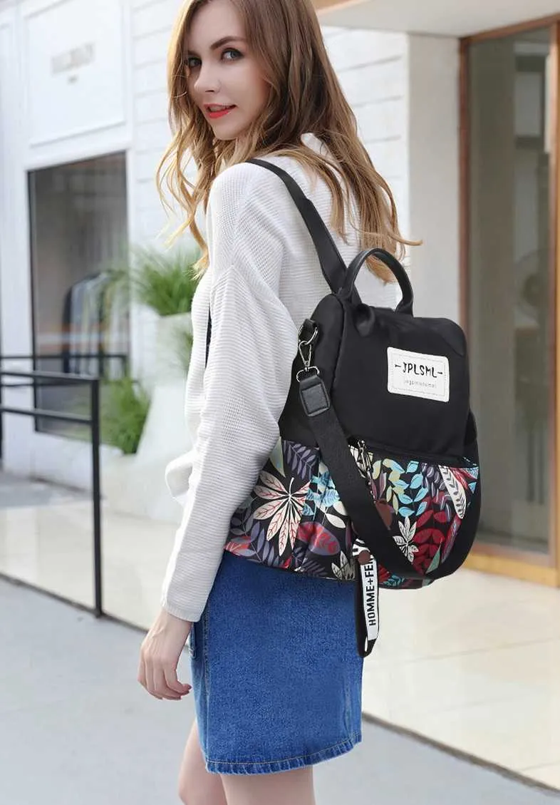 Multifonction Sac À Dos Femmes Étanche Oxford Sacs Femme Anti Vol Sac À Dos Cartable Filles Floral Imprimé Voyage Sac À Dos X0529