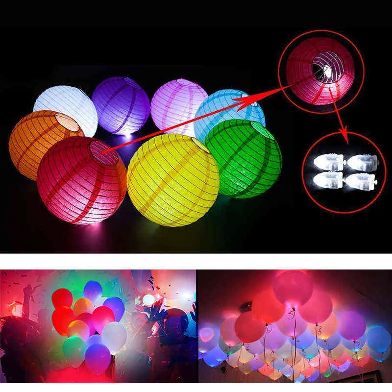 Mini petit ballon LED Flash lampe papier lanterne pour noël fête de mariage décor lumière BZ 211122