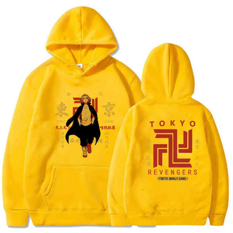 Anime Tokyo Revengers Sweat à capuche Pull décontracté Mignon Manga Sweat à capuche pour homme et femme Y211118