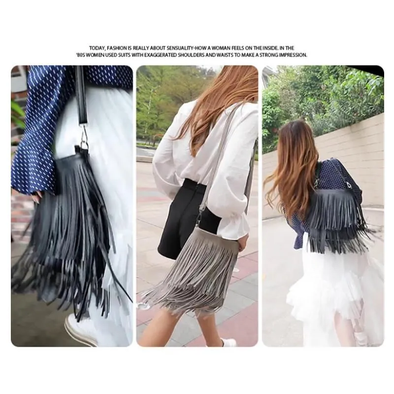 Вечерние сумки, модная сумка с бахромой, женская сумка через плечо, классическая женская повседневная сумка через плечо с кисточками Messenger186z