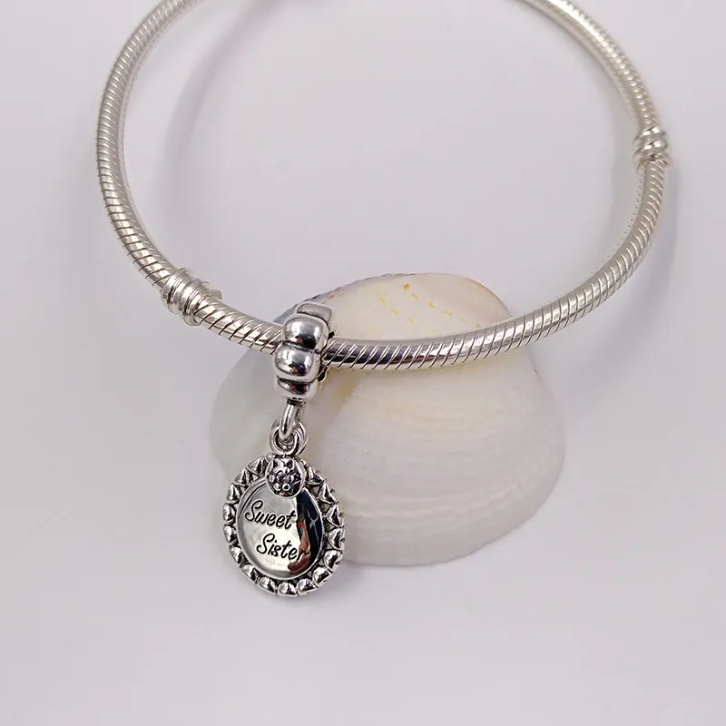DIYの魅力の邪眼ビーズのための宝石類のための甘い姉妹Pandora Sterling Silver Anklet Braceletの女性男性チェーンビーズのネックレス確認ギフト女の子791126CZ