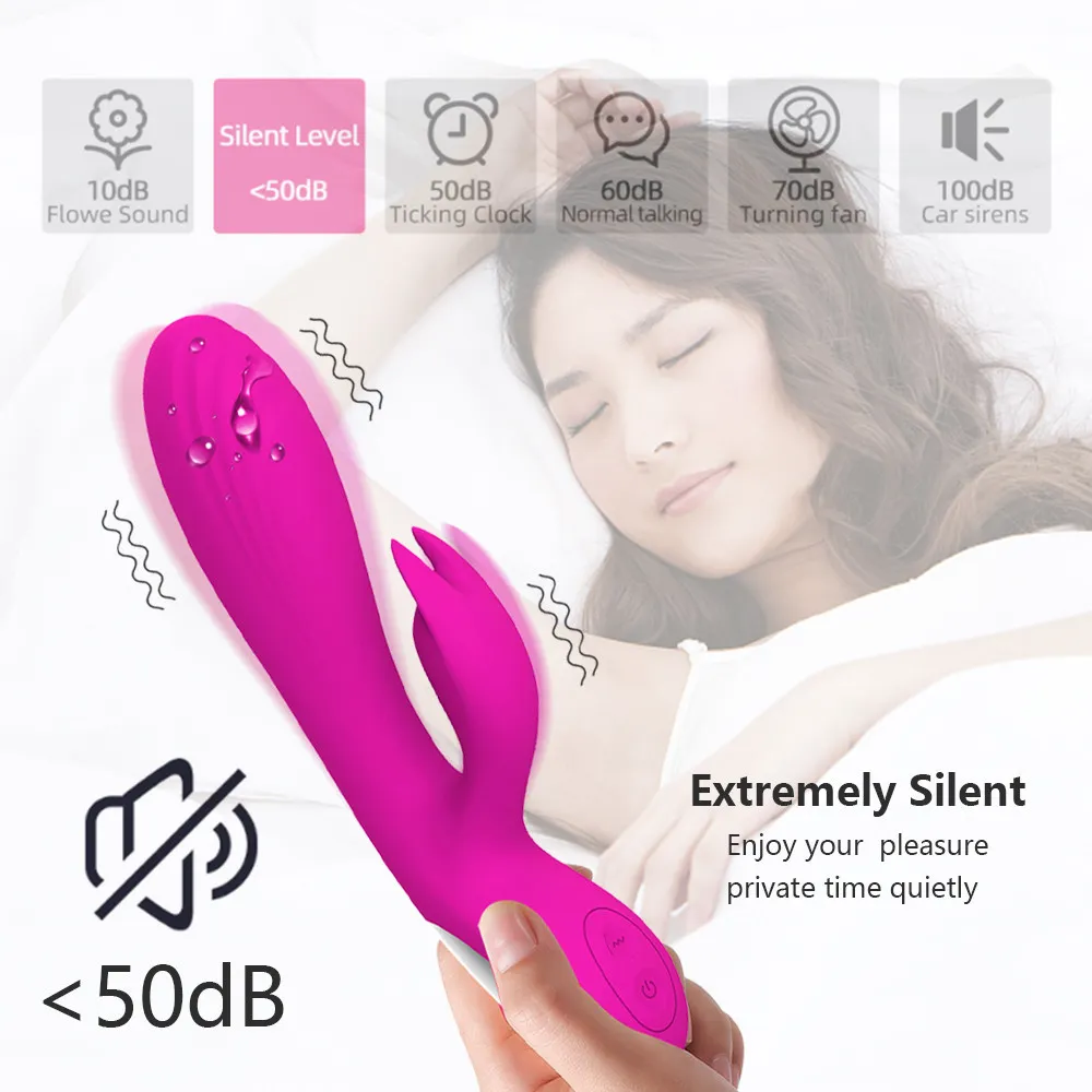 Coniglio le donne, la stimolazione del clitoride gioca il vibratore del dildo della vagina del punto G Masturbazione femminile Prodotti del sesso adulti