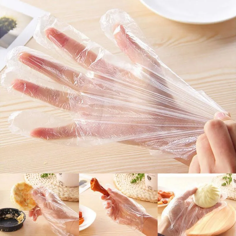 Gants jetables, ensemble de 1200 pièces, aliments transparents, en plastique unique, nettoyage de Restaurant, cuisine, BBQ, fournitures 310u