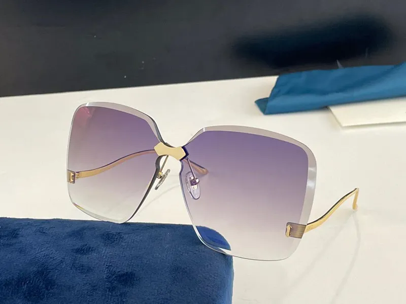 2001 Solglasögon för kvinnor mode wrap solglasögon ramlös beläggning UV -skyddslins kolfiber ben sommarstil toppkvalitet 20235t