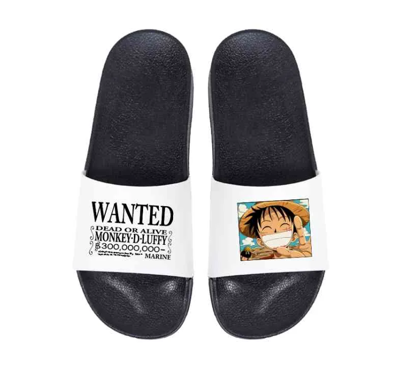 Men Slides Nonslip Japanese Anime ONE PIECE Luffy Male Slippers Flip Flops Summer Beach Women Home Bathroom Sandals Outdoor Y04272582453