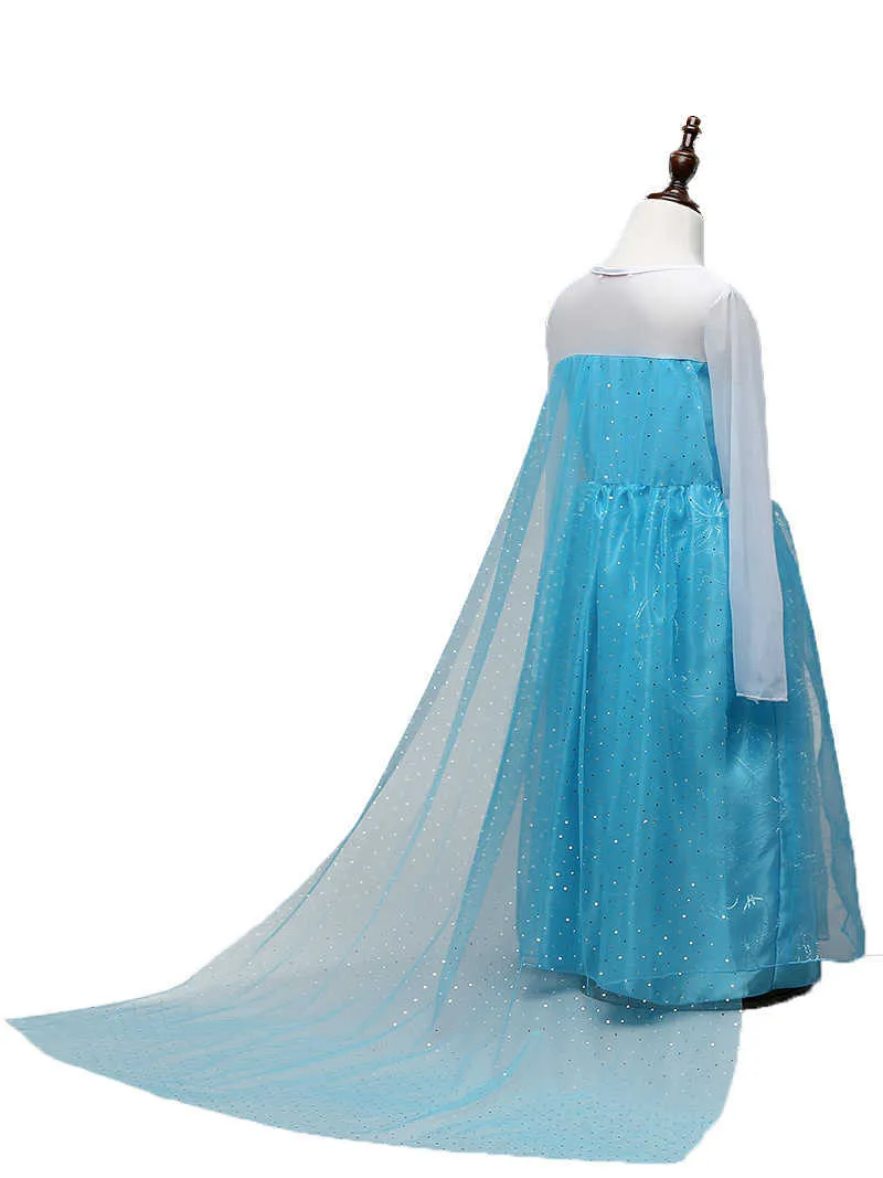 Dress Dress Dress's Girl's Snow and Ice Fate Princess Isaanna Long Insteved Cloak Floor Dirl's Girl's Girl's Girl's Girl