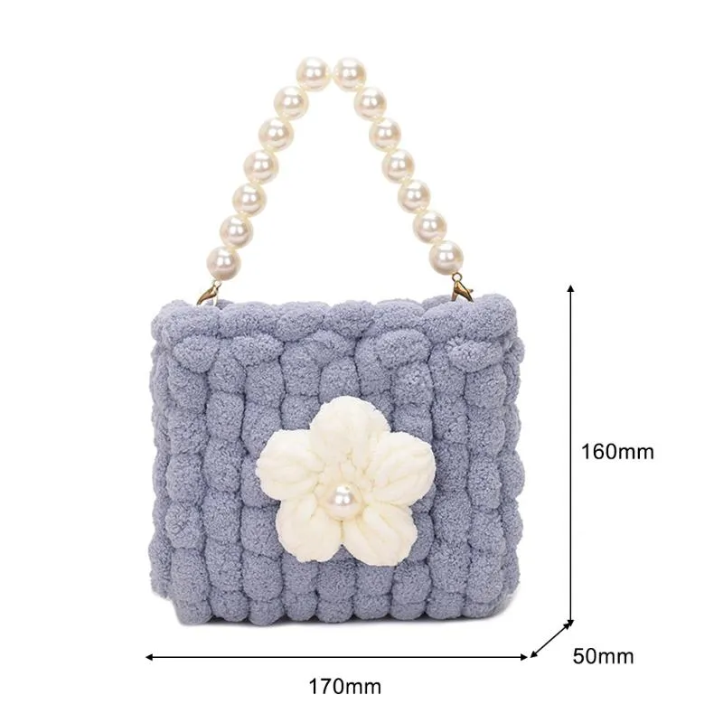 Sacchetti da sera Fashion Flower Chain perla borsetta Acrilico Women Mini Borse Bag Designer Knitting Small Borse Portafoglio ragazze Birthda237x