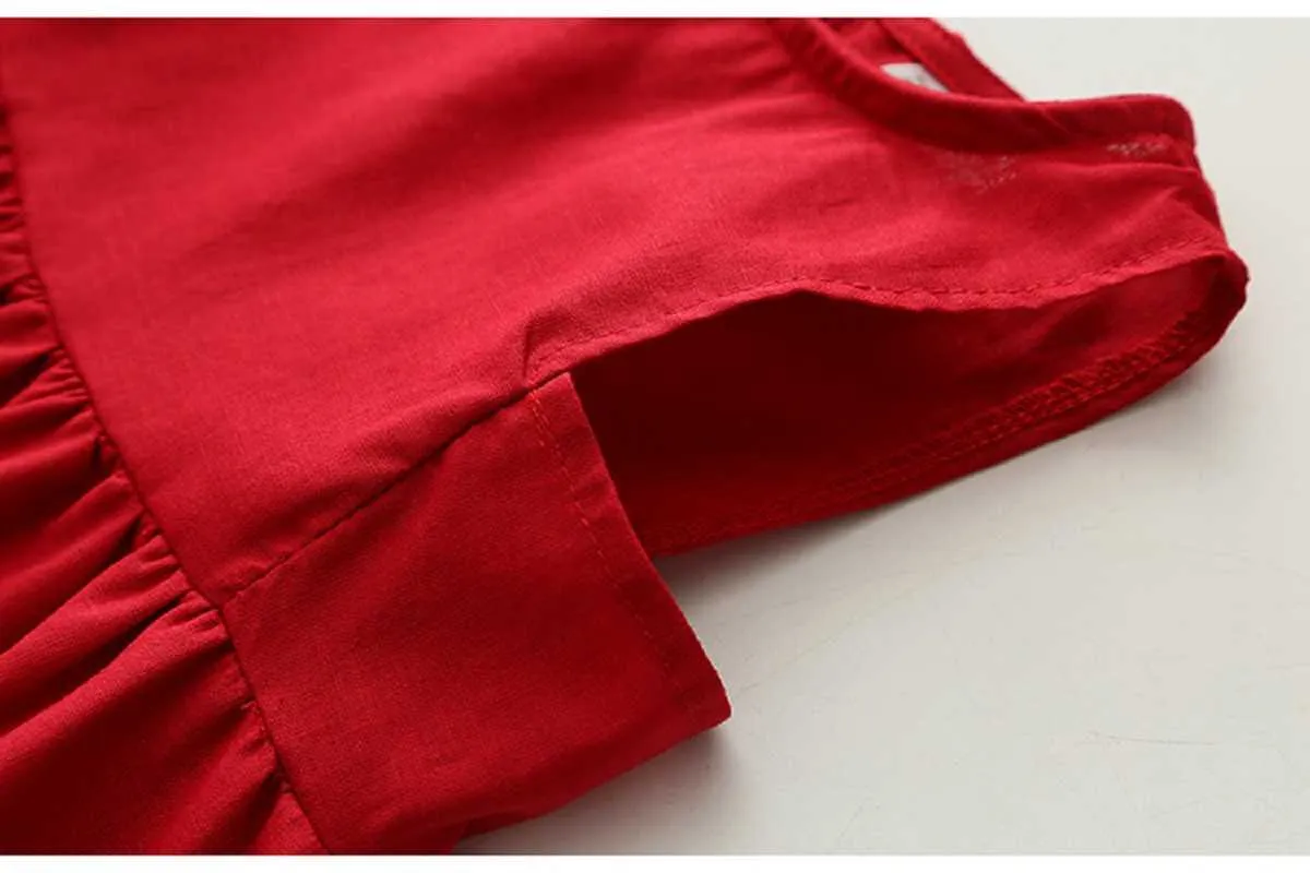 Mudkingdom Completi bambine Canotte rosse e pantaloncini Set di vestiti Elegante gilet senza maniche in tinta unita 210615