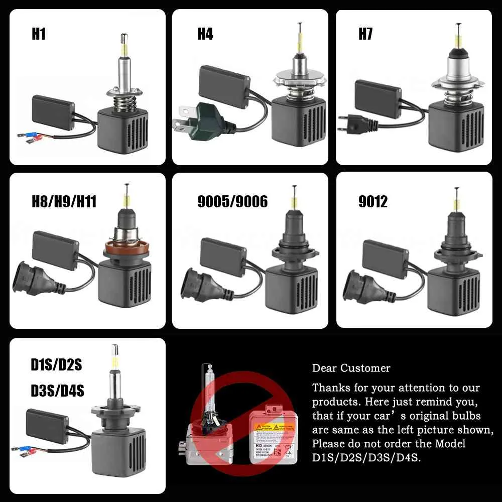 Samsung Chip 2 adet D1S H7 Ampuller H11 LED Lamba H4 9005 9006 D2S D4S D3S 5500 K 6500 K Araba Oto Far Far Sis Işıkları