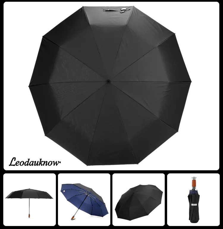 125 cm grand automatique qualité Double couche parapluie pluie femmes 3 fois coupe-vent grand extérieur parapluies hommes femme