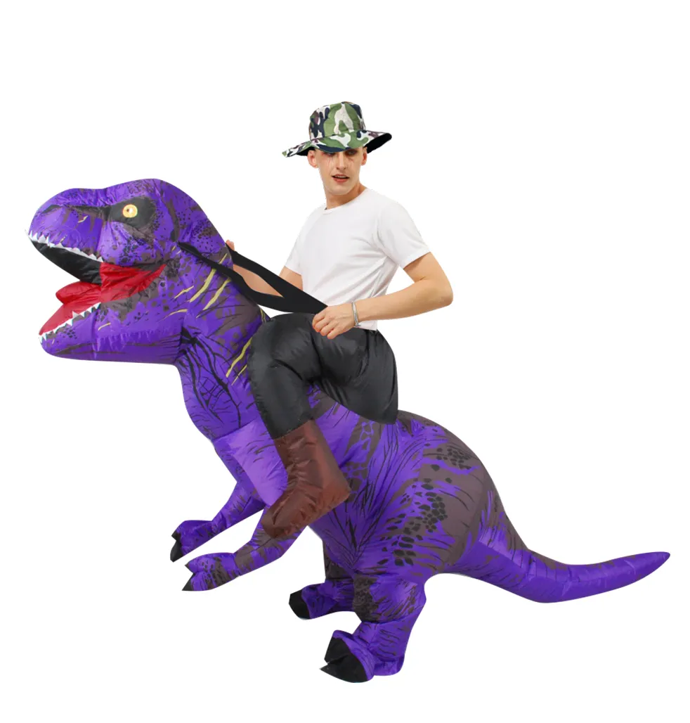 Mascot CostumesRed Carry on Me Dinosaur Inflatable Costumes Halloween T-Rex Costume Walking Mascot Disfraz for Adult Man WomanMascot