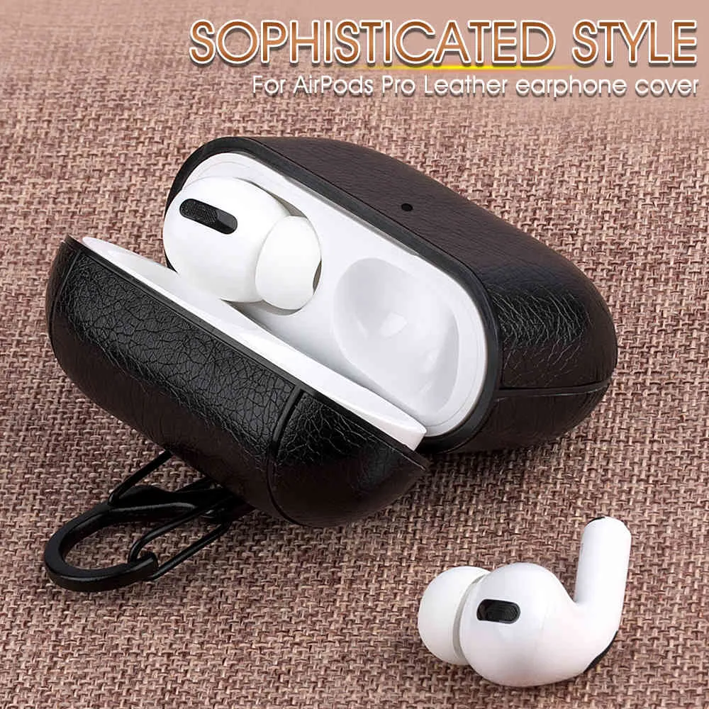 Pu Leather Case for AirPods Pro Luxury Tective Cover med Antilost Buckle Air Pods 3 hörlurar EarPods Fundas8456589