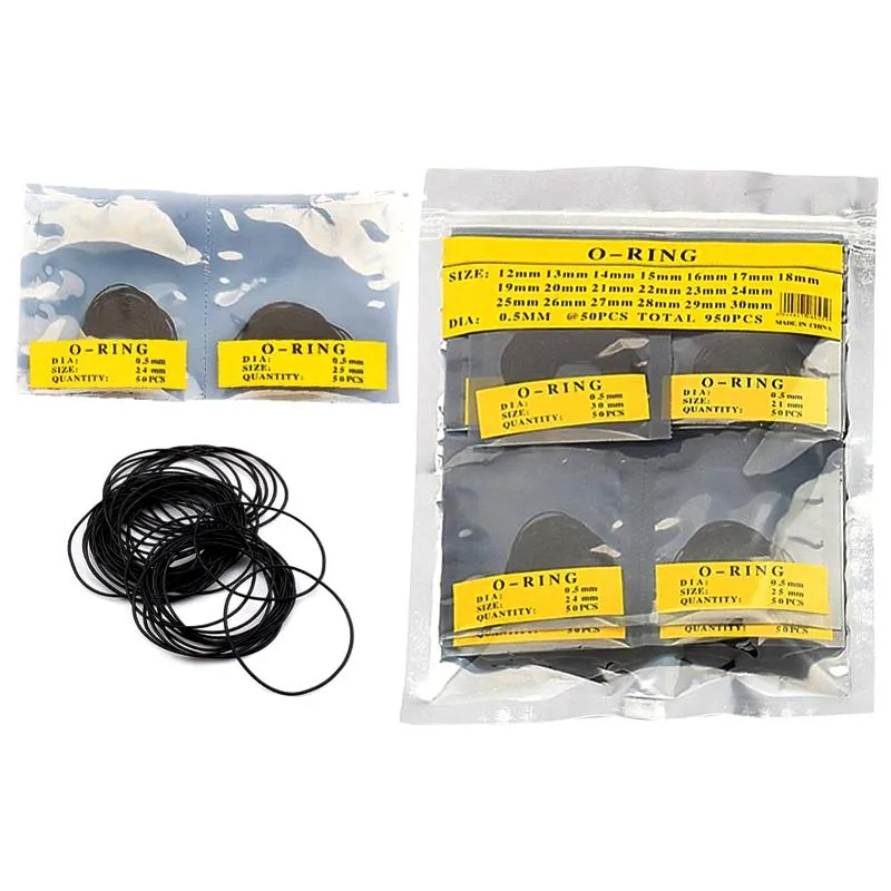 Kits de ferramentas de reparo 950 750 peças kit de anel de vedação resistente à água diâmetro 0 5 0 6 0 7mm borracha o-ring junta de vedação watch225n