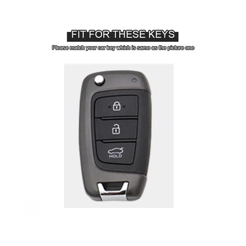 Funda plegable de cuero de ante con tapa Fob para Solaris Elantra i30 i35 i40 Tucson Kona Key Case Remote Car