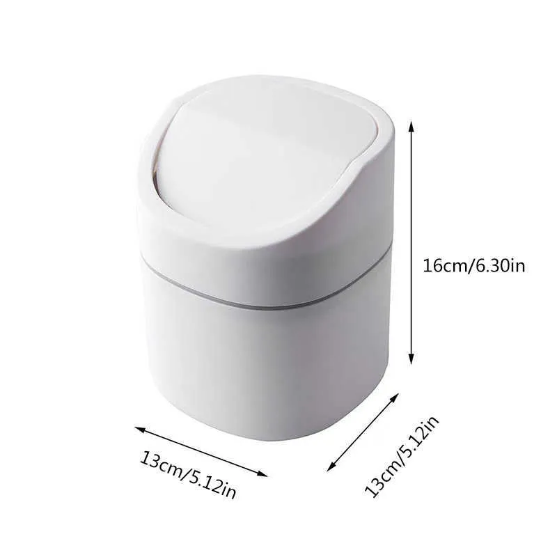 Mini Small Waste Bin Desktop Garbage Trash Can Plastic Home Office Table Dust stand Basket Hushållens diverse fat Box 2109047259412