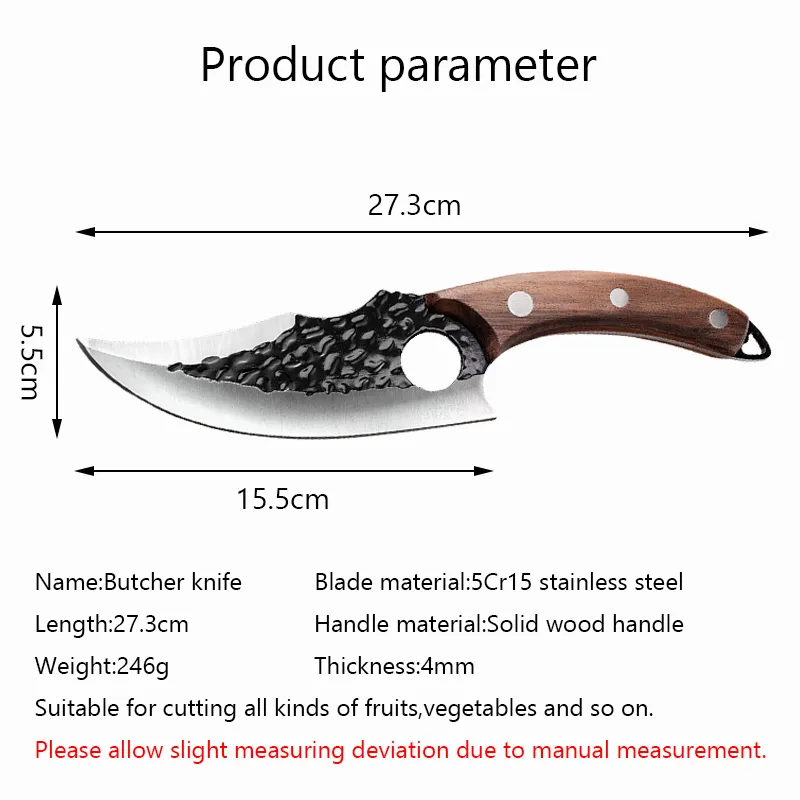 6 '' köttklyver slaktare lnife rostfritt stål hand förfalskat benning lnife huggning skivning kök knivar köksredskap camping313g