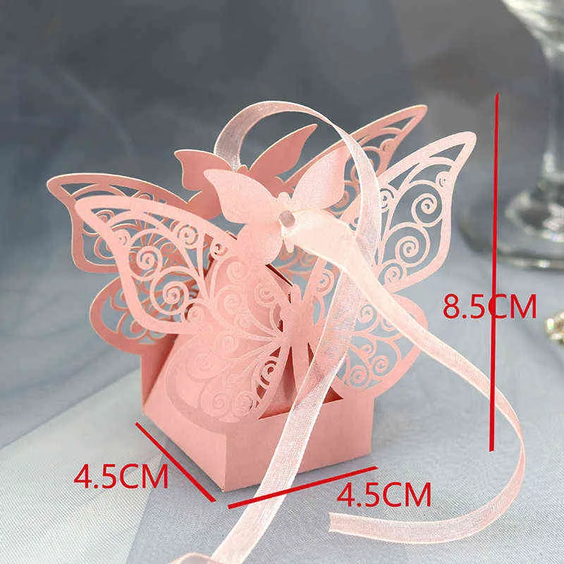 Butterfuly Laser Cut Wedding Bridal Favors Gifts Box Candy Boxes With Ribbon Christening Baby Shower Wedding Party Decor 211216