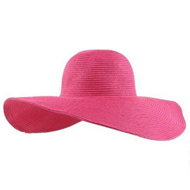 Summer Women Foldble Wide Large Brim Floppy Beach Hat Sun Straw Cap Drop Ship C30813 Hats279V