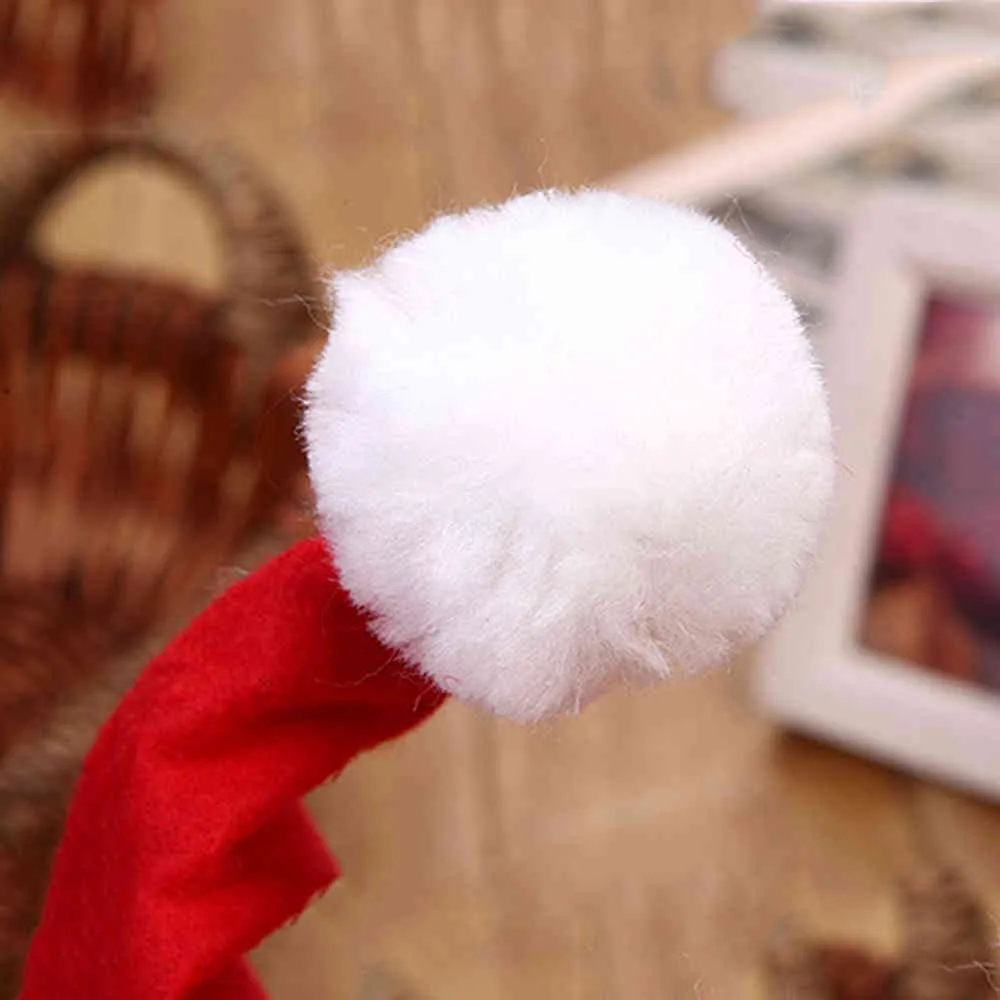 12 pçs / set unisex chapéu tradicional branco xmas santa claus 'tampão presente para adulto crianças festa natal