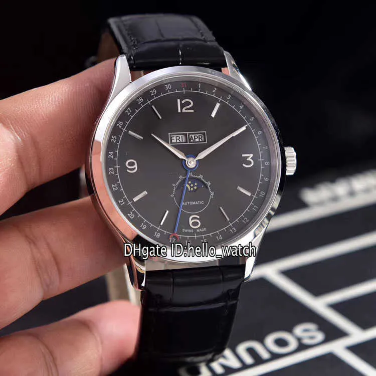 Montres Men Luxury Marque pas cher patrimoine Big Date U0112538 White Dial Automatic Moon Phase 0112538 Mens Watch Steel Case Brown Leather 286S