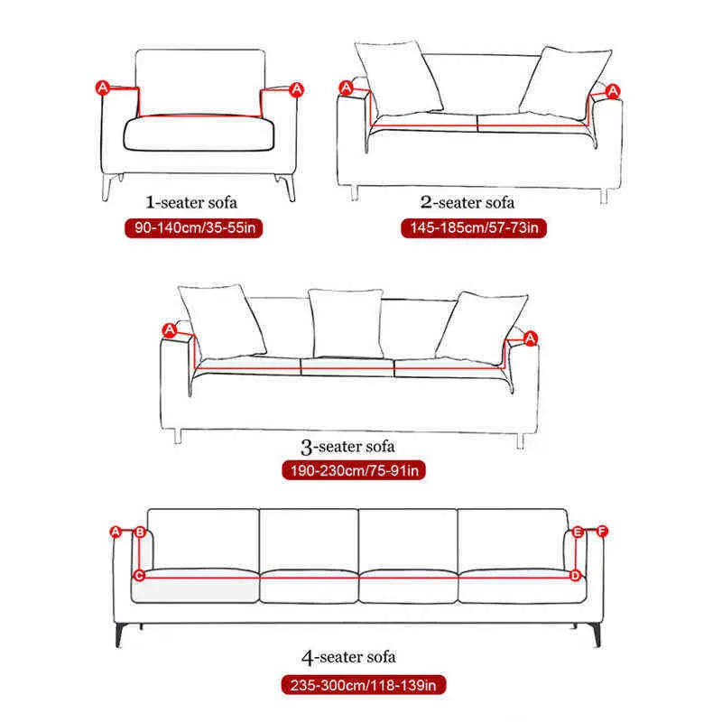 S-EMIGA L Vorm Sofa Covers voor Slip Couch Kussen Hoek Woonkamer Decoratie 211116