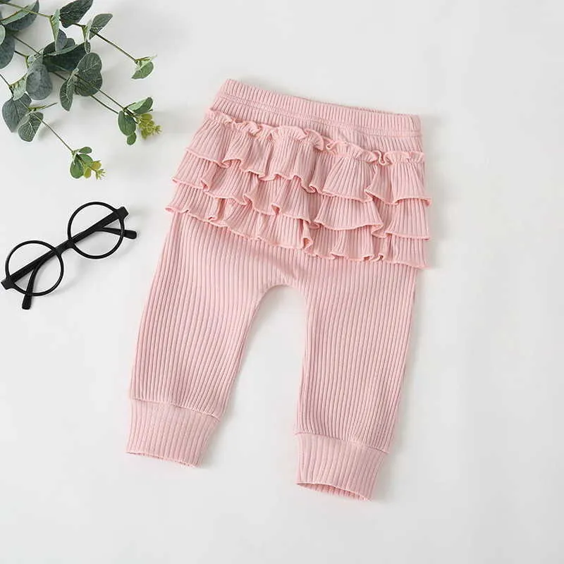 Spring baby pyjamas 3-st sätter Stickning Waffee Solid Färg Långärmad Bodysuit + Byxor med huvudkläder E010 210610