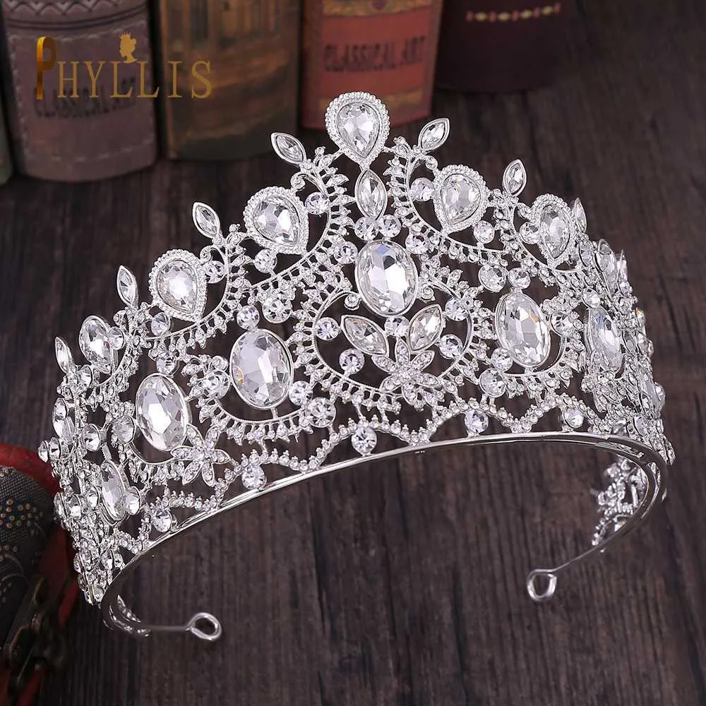 A44 Österrikisk Crystal Headband Bridal Crowns och Tiaras Royal Bridal Headwear Luxury Bröllop Headpiece Kvinnor Hår Smycken X0726