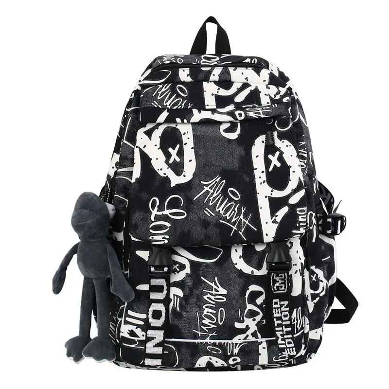 Skolväskor Fashion Girl Boy Backpack Notebook Bag Nylon Cool Student College Travel255Z