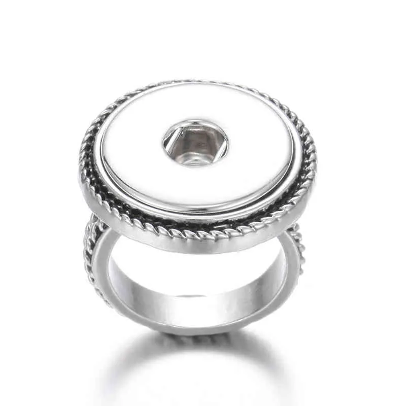 Nowy 18mm Snap Biżuteria Rings Vintage Metal Crystal Button Pierścień Fit S Przyciski DIY S