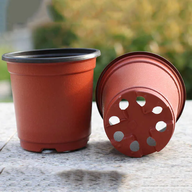 100 pièces Pot de fleur en plastique Pot de pépinière semis fleur plante conteneur jardin graine plantation plante boîte de culture stockage 2106159414430