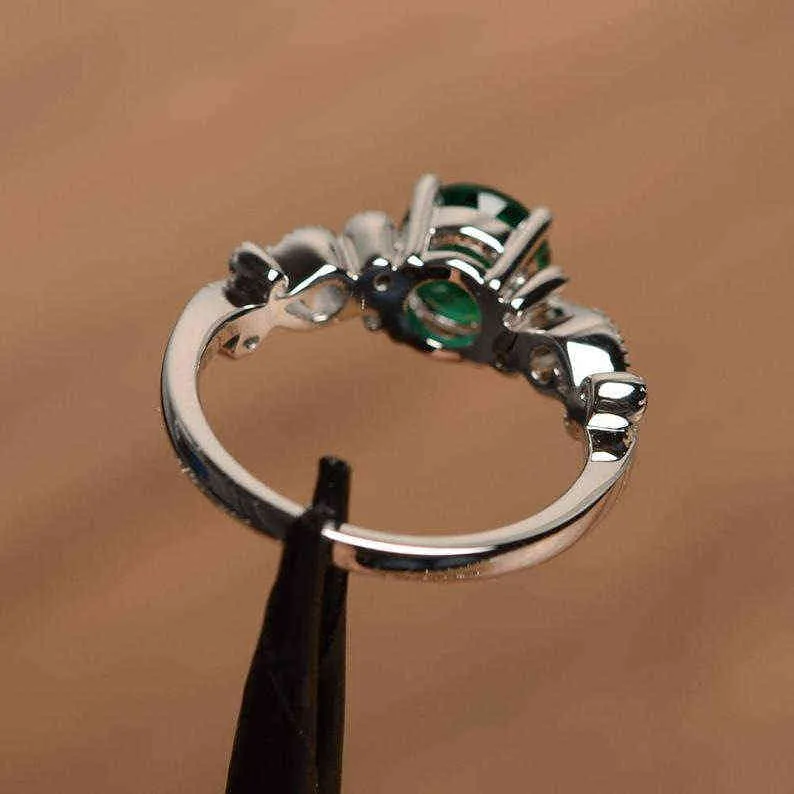 Gu Li Simple Women's Ring Classic Dark Green Crystal Rhinestone Zircon Female Ring For Womem Wedding Engagement Jewelry G1125