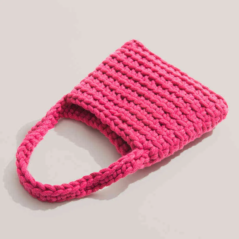 Sacs à provisions MABULA Casual Crochet Coton Pour Femmes Tissé À La Main Seau D'été Femme Simple Élégant Plage Sacs À Main Nouveau 220301