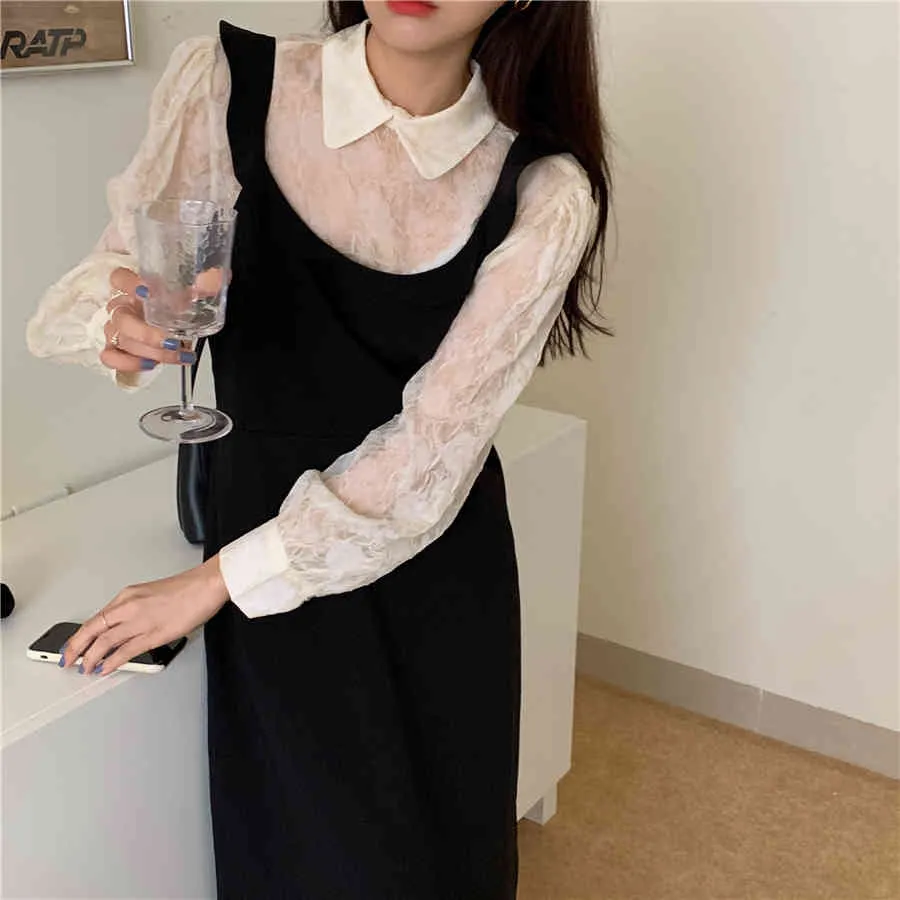 High Quality Sweet Girls Chic Gentle Shirts+Solid Fashion Sexy Long Dresses Two Piece Sets Suits 210525