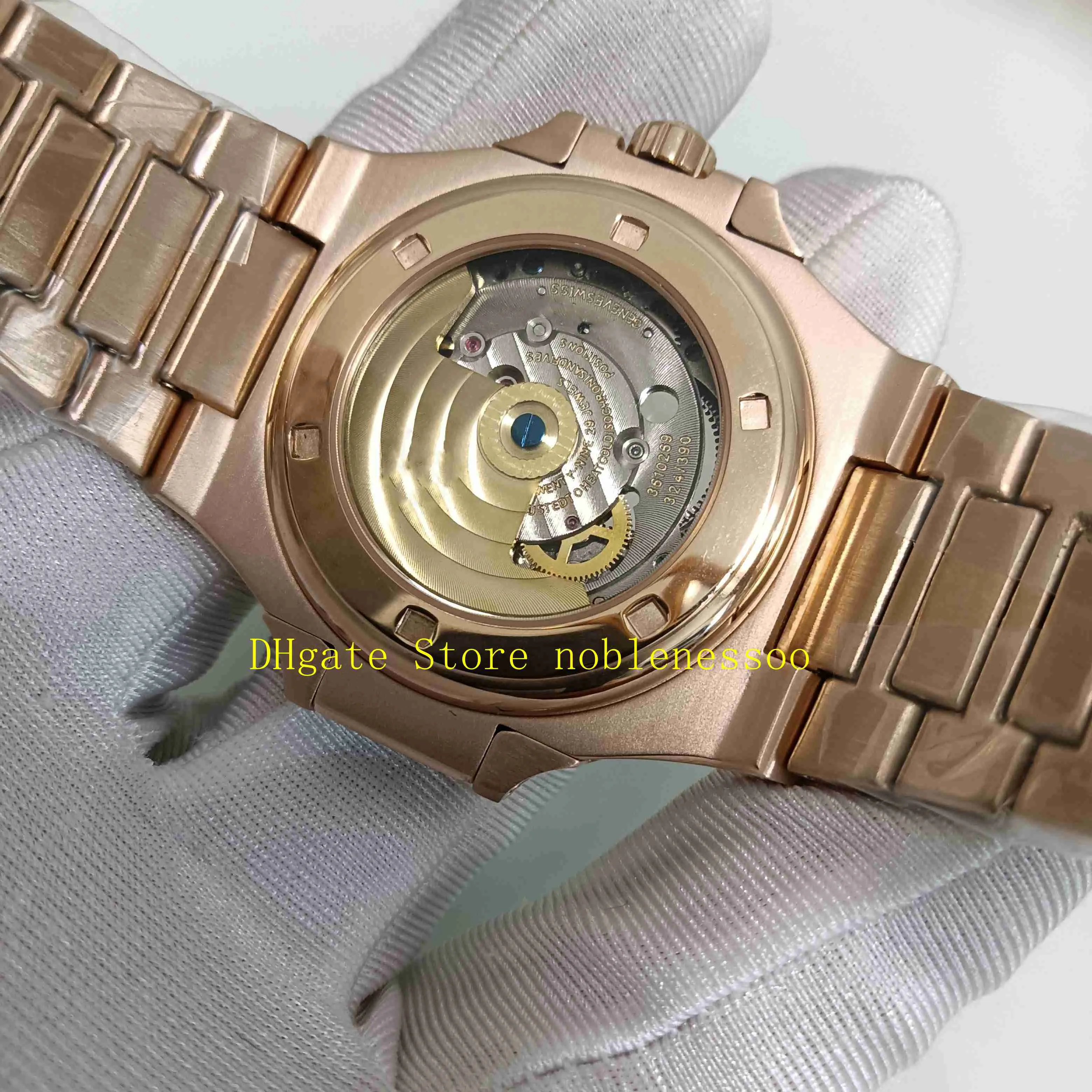 Real Po Reloj para hombre de alta calidad U1F Factory Cal 324 Movimiento para hombre Oro rosa Esfera negra 40 mm Clásico 5711 1R-001 Transpar2730