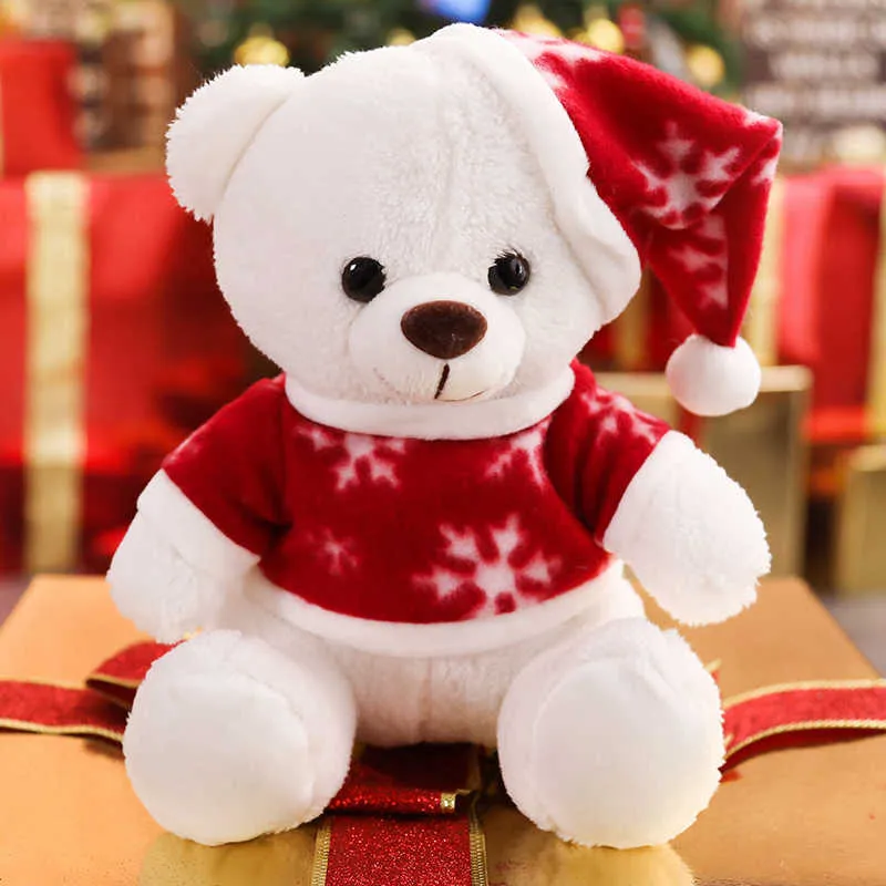Christmas moose bear plush toy soft elk snowman doll festival wapiti decoration lovely animal gift for children 210728